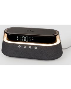 DUDUU Speaker Bluetooth con Power Bank con Lampada e ricarica Wireless 15watt Cosmo Multifunzione colore Nero - CM-001GR