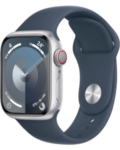 Apple Watch Series 9 (2023) 45mm Silver Aluminium avec Sport Band M/L - Bleu