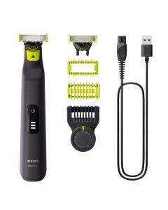 Philips QP6542/15 One Blade Pro 360 Face & Body Rasoio, Regolabarba e Rifinitore con Pettine di Precisione Regolabile 14 Lunghezze - QP6542/15