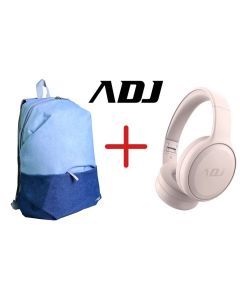 ADJ Kit composto da una Borsa Zaino Notebook Yoof 15.6" Blu e una Cuffia Bluetooth Deep 2.0 Rosa - ADJBUNDLE001