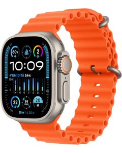 Apple Watch Ultra 2 (2023) 49mm Titanium Case with Ocean Band - Orange - EUROPA